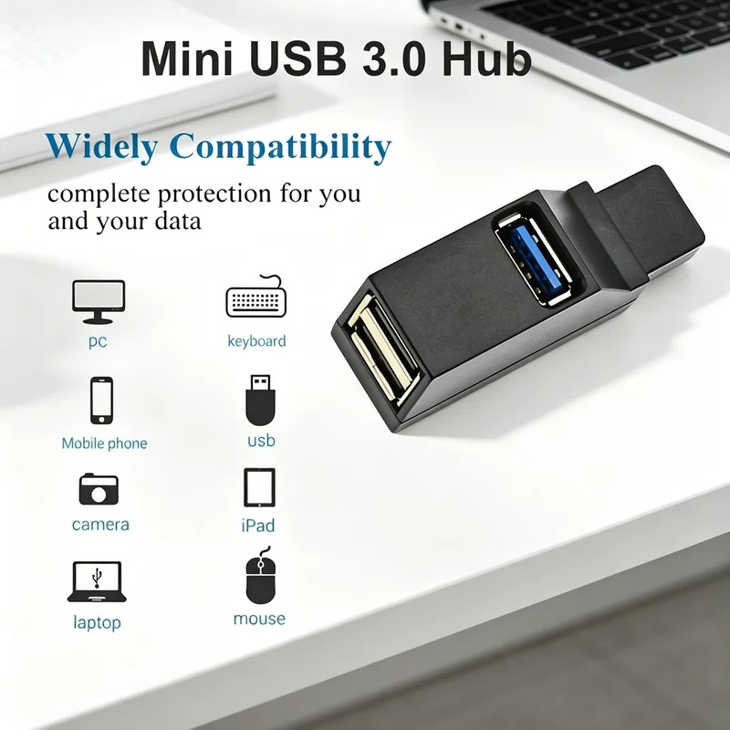 Laptop Accessories Usb - USB 3.0 2.0 Döndürülebilir 3 Bağlantı